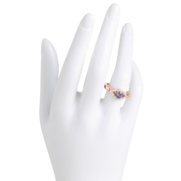 LE VIAN Made In Thailand 14kt Rose Gold Blueberry Tanzanite Ring - Picture 2 of 3